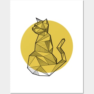 Cat Geometric Posters and Art